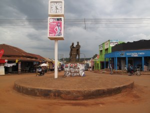 Statue of a boy and girl with a book.